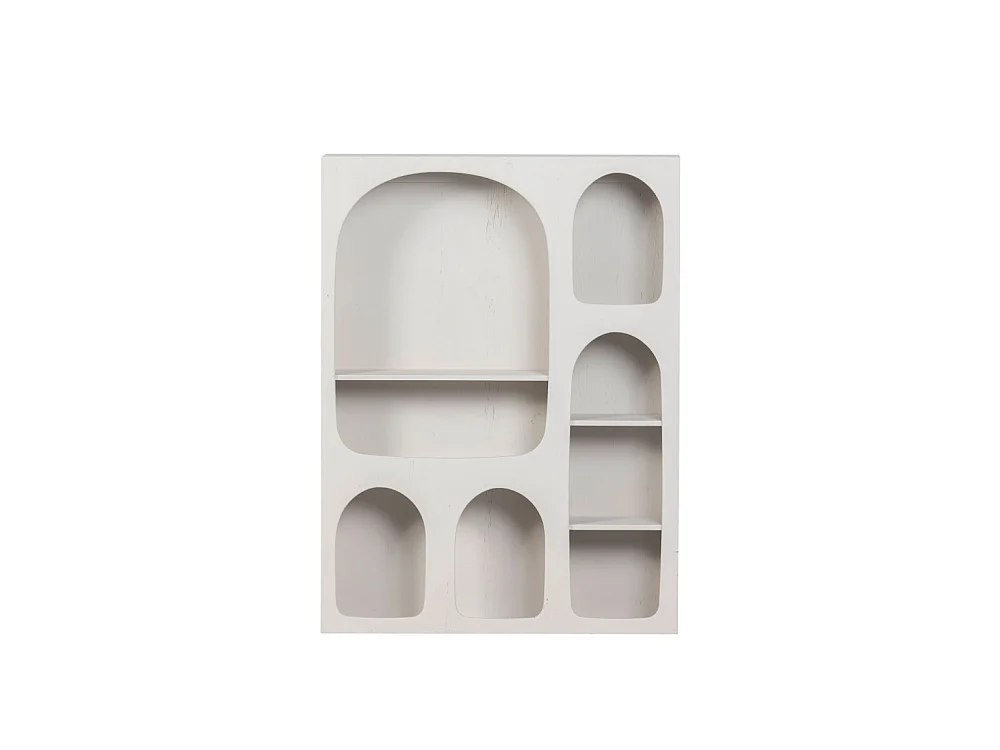 Barney - Étagère murale en bois 8 niches - Couleur - Blanc craie