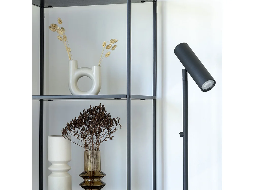 Vita - Etagère en bois et métal 51x170cm - Noir