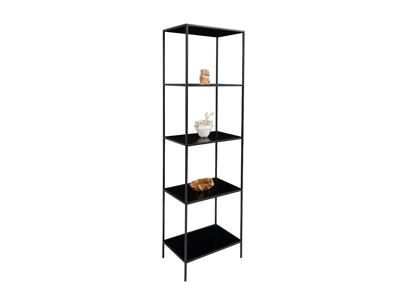 Vita - Etagère en bois et métal 51x170cm - Noir