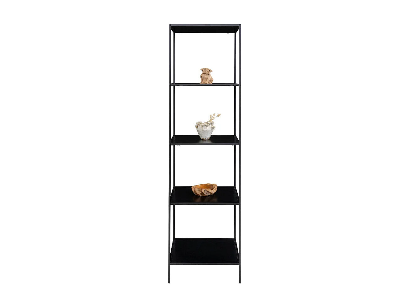 Vita - Etagère en bois et métal 51x170cm - Noir