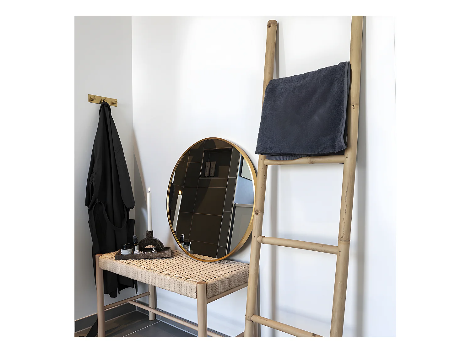 Teak Ladder - Echelle décorative en bois H150cm - Naturel