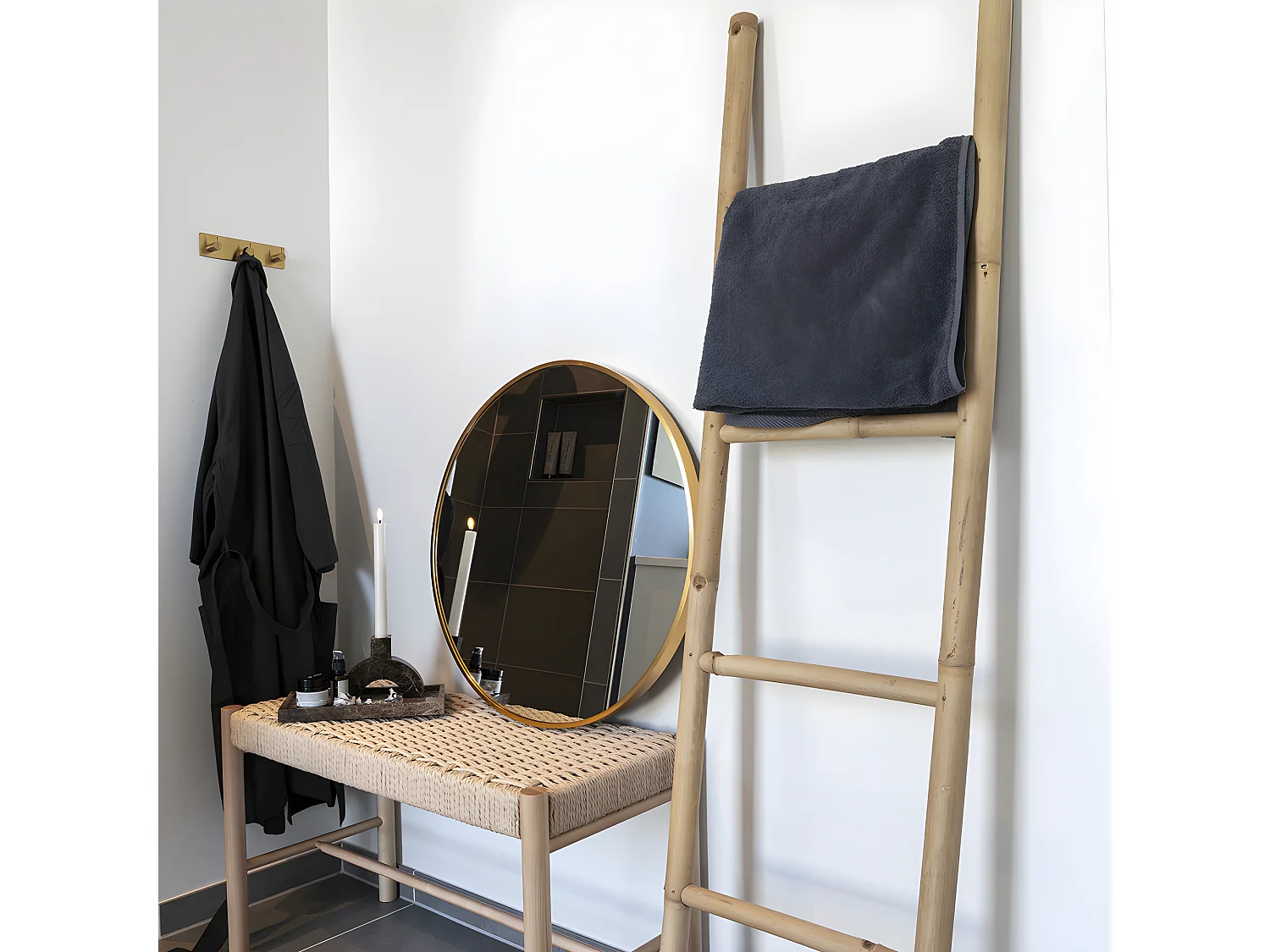 Teak Ladder - Echelle décorative en bois H150cm - Naturel
