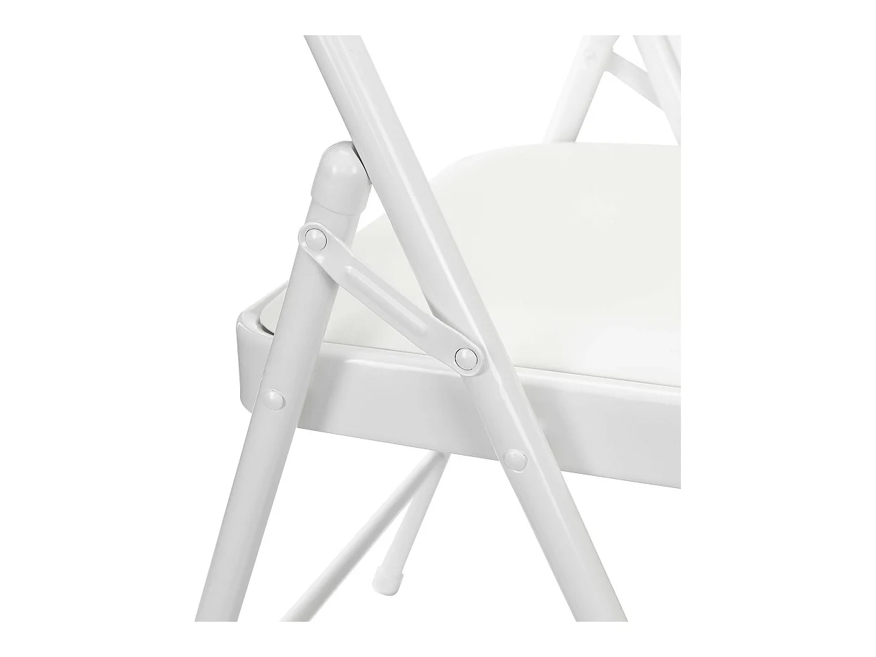 Lot de 5 chaises pliantes blanches rembourrées 7house