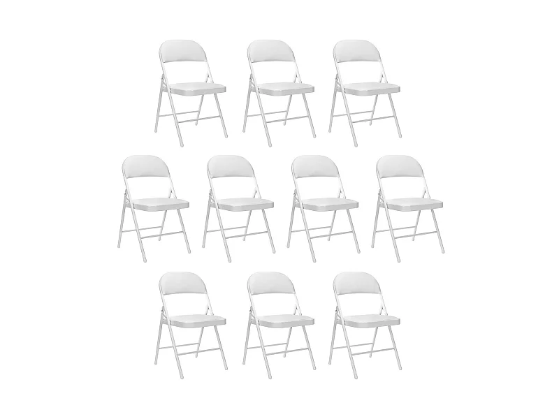 Pack 10 Sillas Plegables Acolchadas Blancas 7house