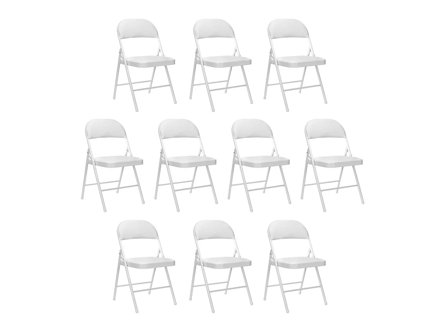 Pack 10 Sillas Plegables Acolchadas Blancas 7house