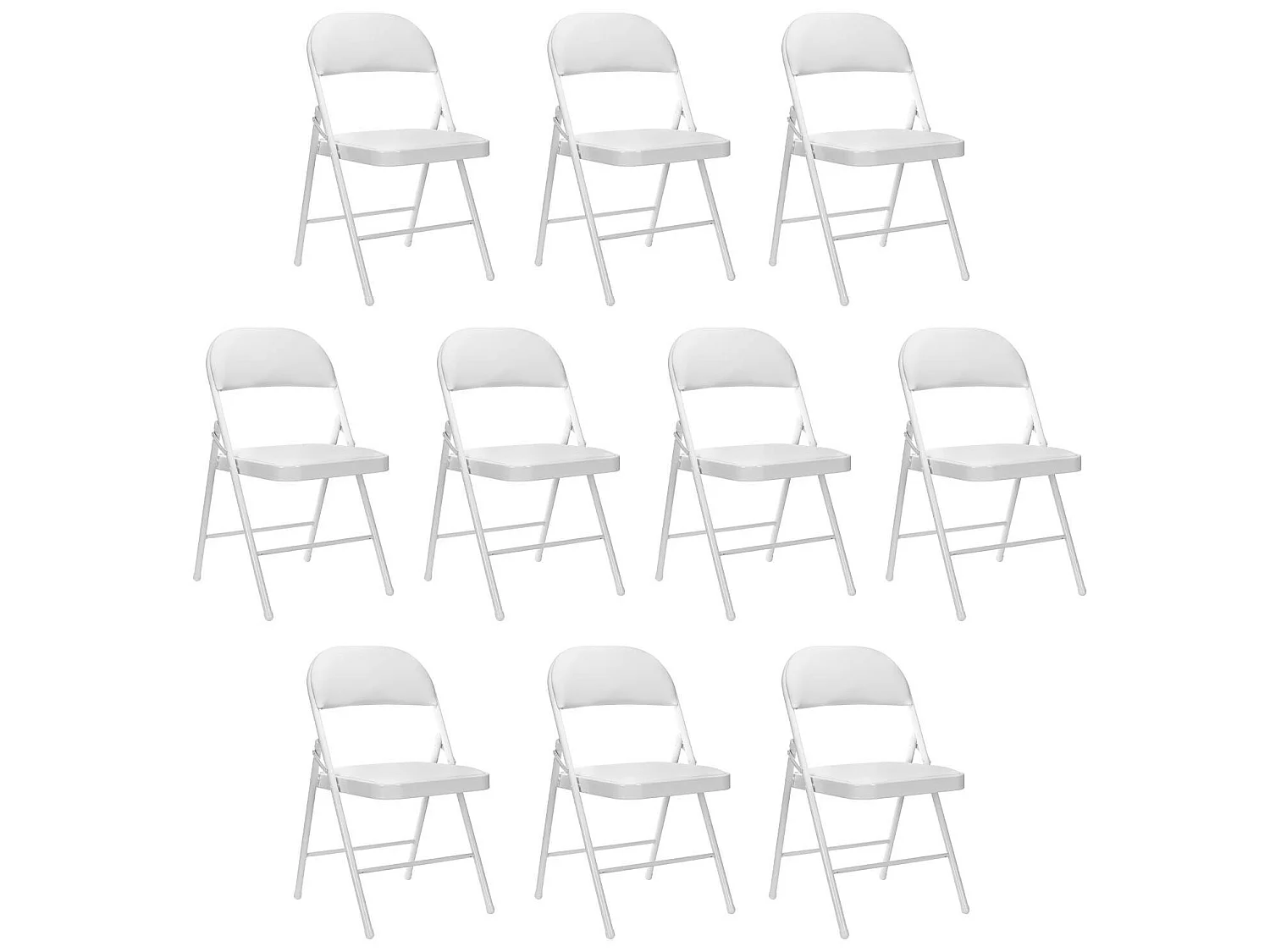Pack 10 Sillas Plegables Acolchadas Blancas 7house