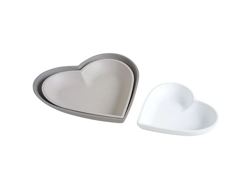 Plateaux coeurs en bois laqué (lot de 3)