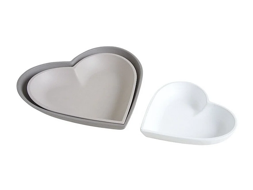 Plateaux coeurs en bois laqué (lot de 3)