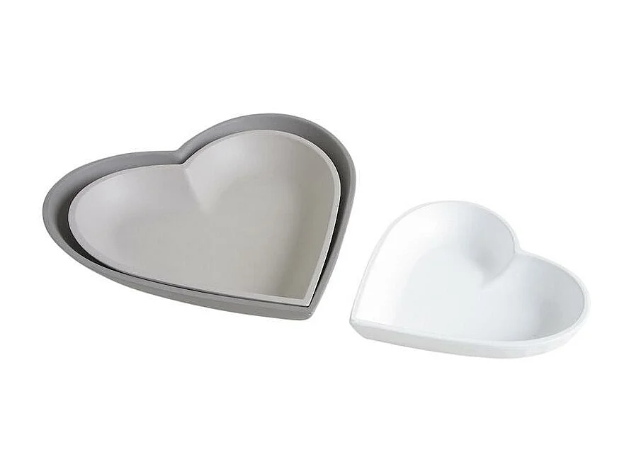 Plateaux coeurs en bois laqué (lot de 3)