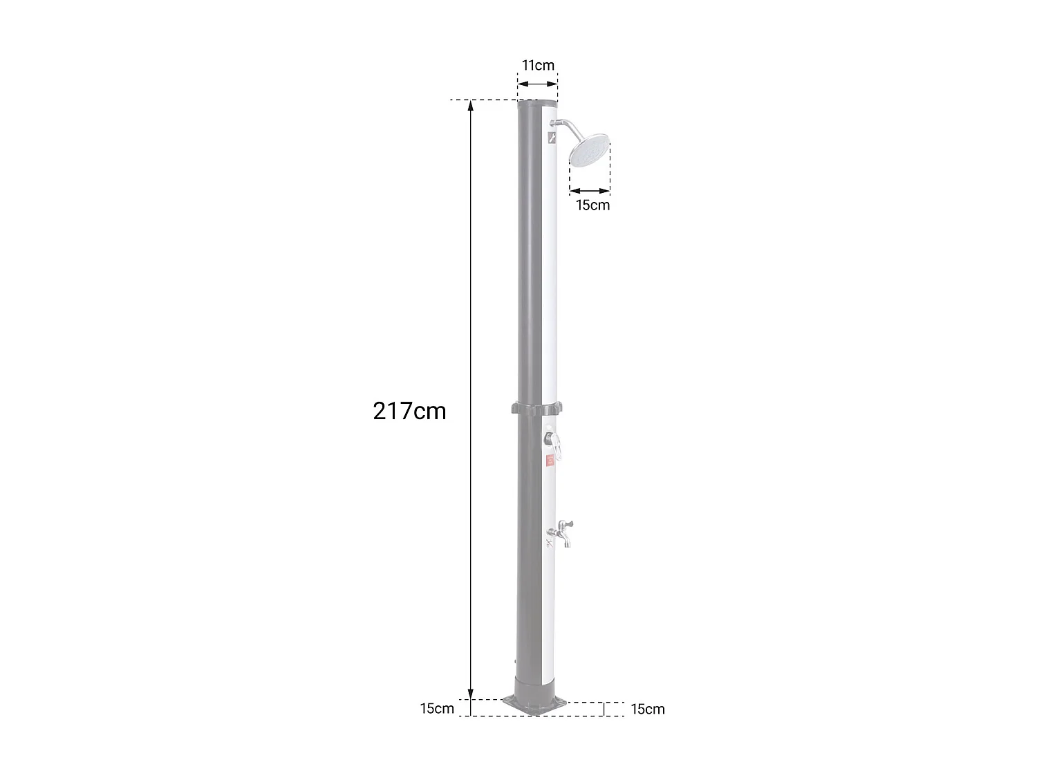 Douche solaire MOOREA noire et argent 18L