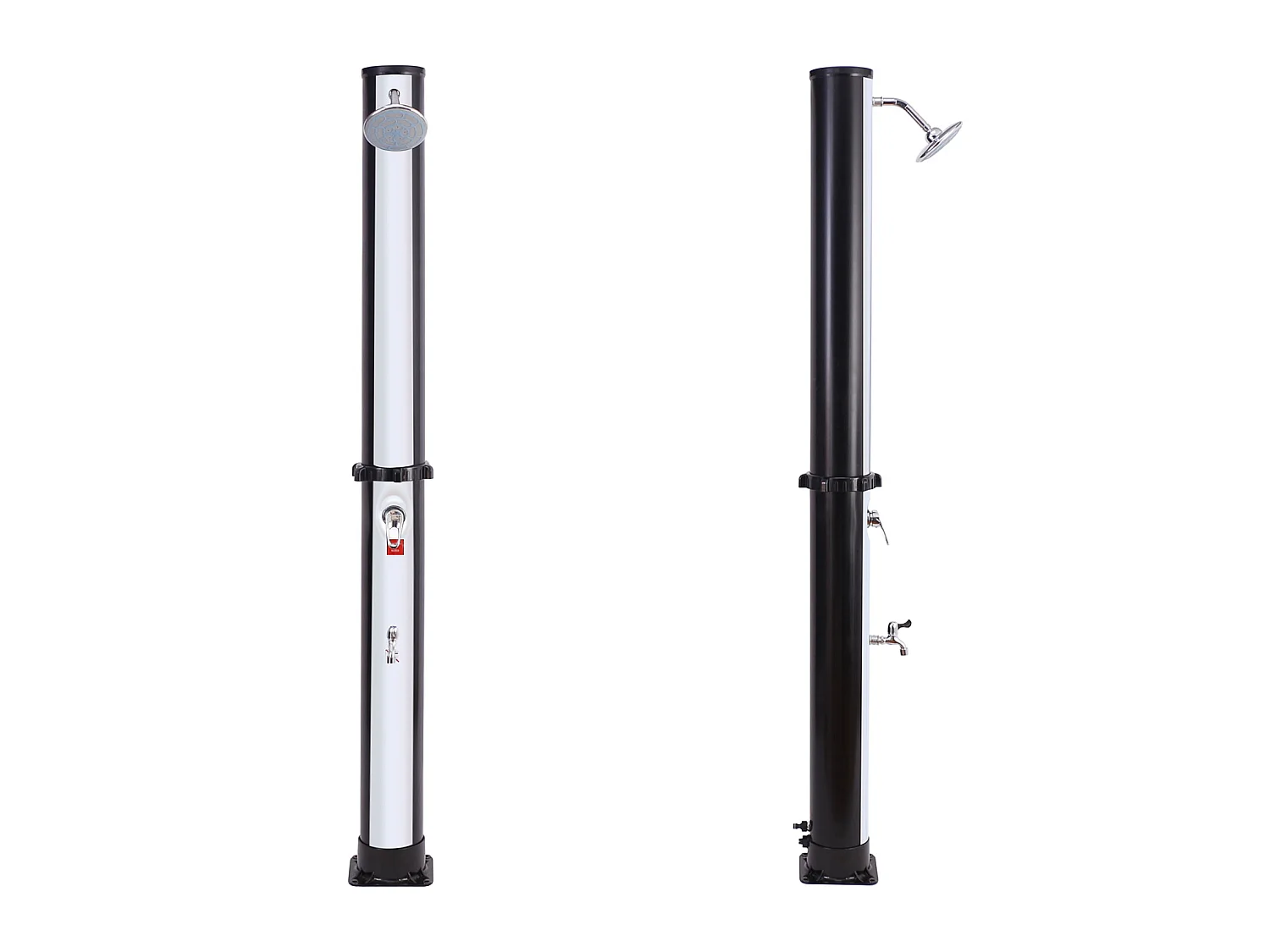 FIDGI doccia solare nera e argento 35L - HAPPY GARDEN