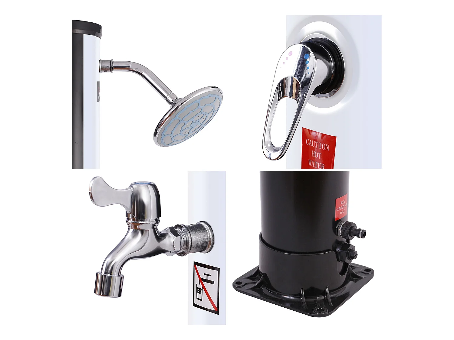 FIDGI doccia solare nera e argento 35L - HAPPY GARDEN