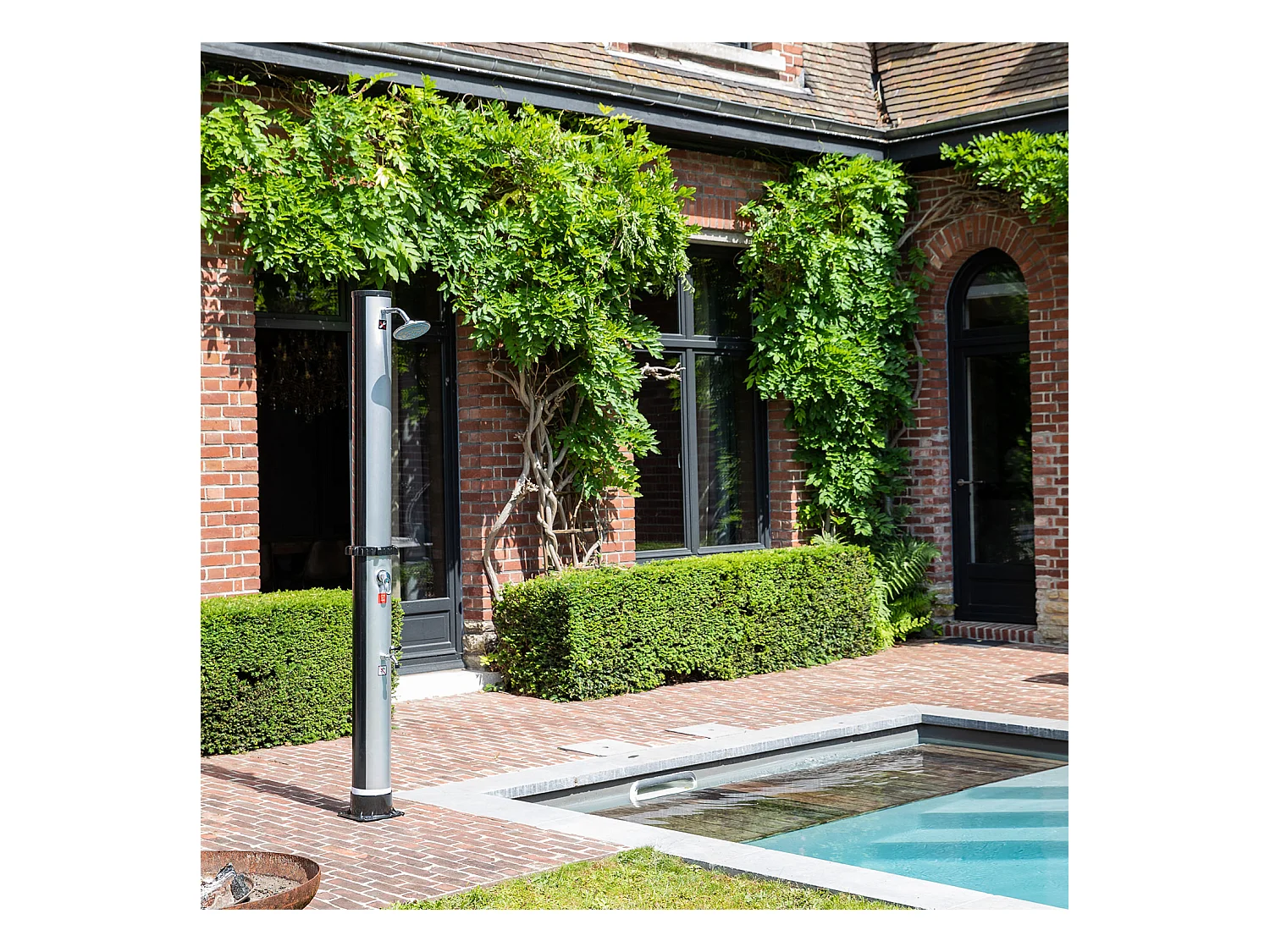 Douche solaire FIDGI noire et argent 35L