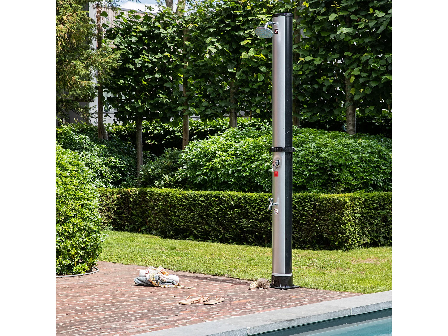 FIDGI chuveiro solar preto e prateado 35L