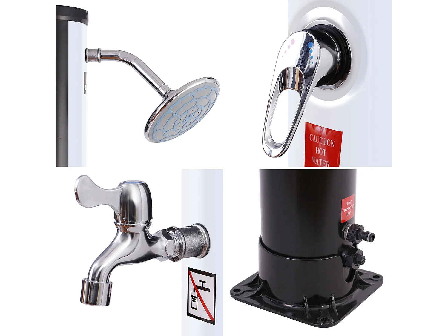 FIDGI zonne douche zwart en zilver 35L