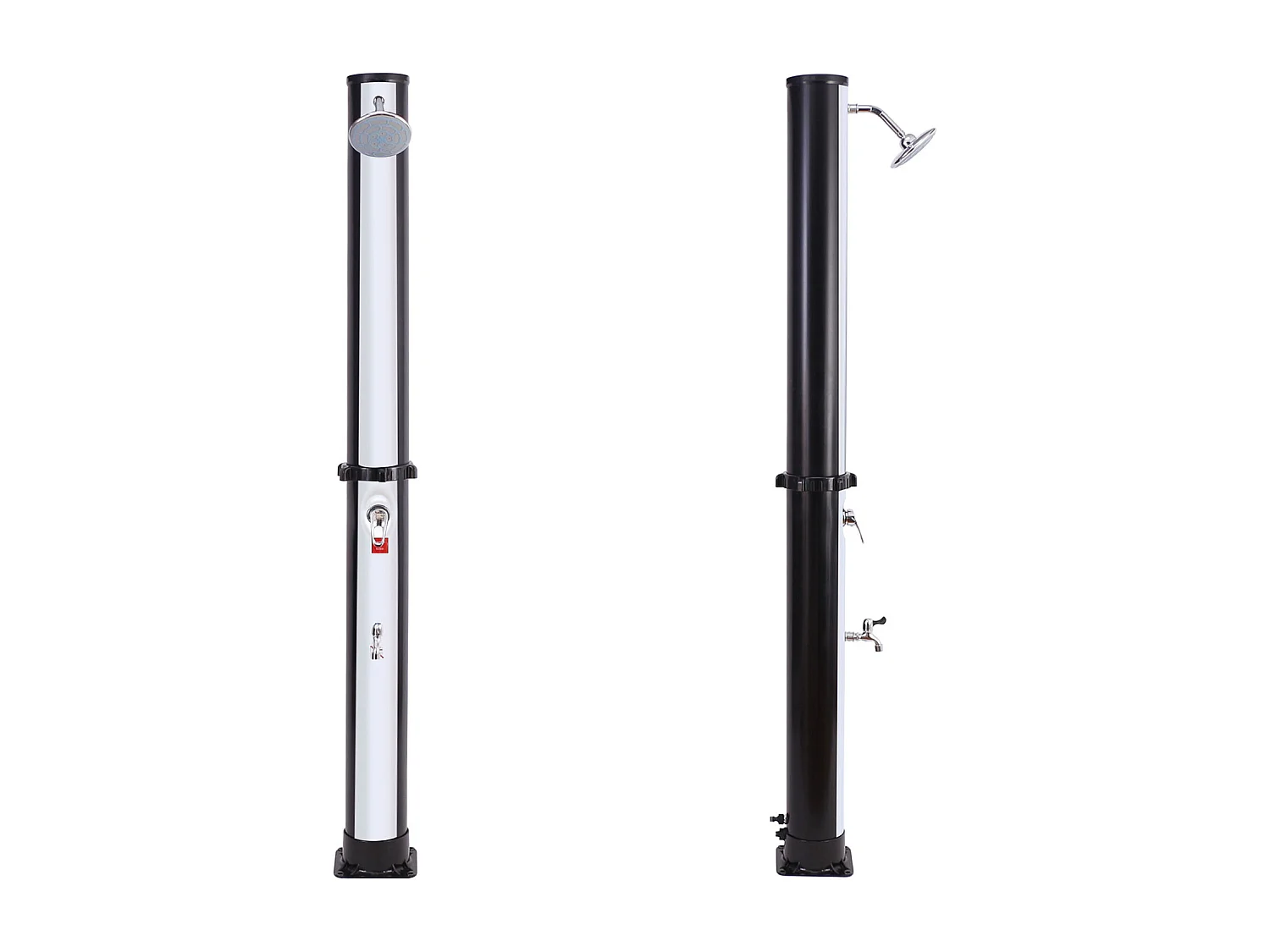 Douche solaire FIDGI noire et argent 35L