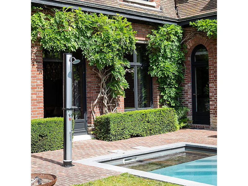 FIDGI doccia solare nera e argento 35L - HAPPY GARDEN