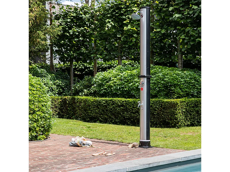 FIDGI zonne douche zwart en zilver 35L