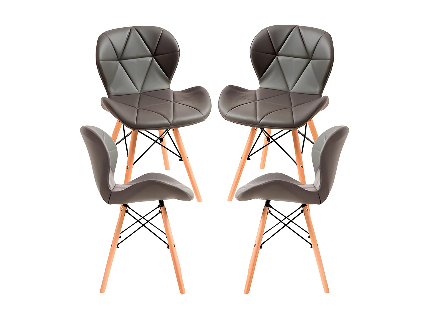 Pack 4 Sillas Dreck - Gris oscuro