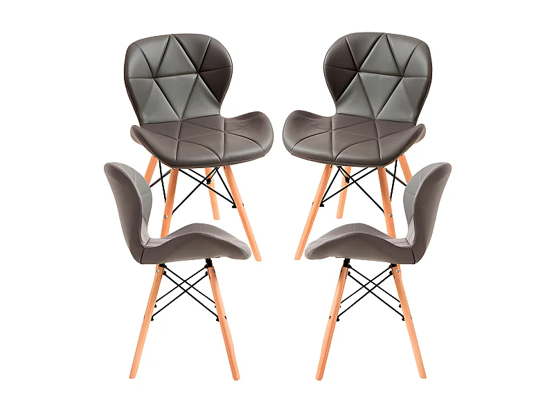 Pack 4 Sillas Dreck - Gris oscuro