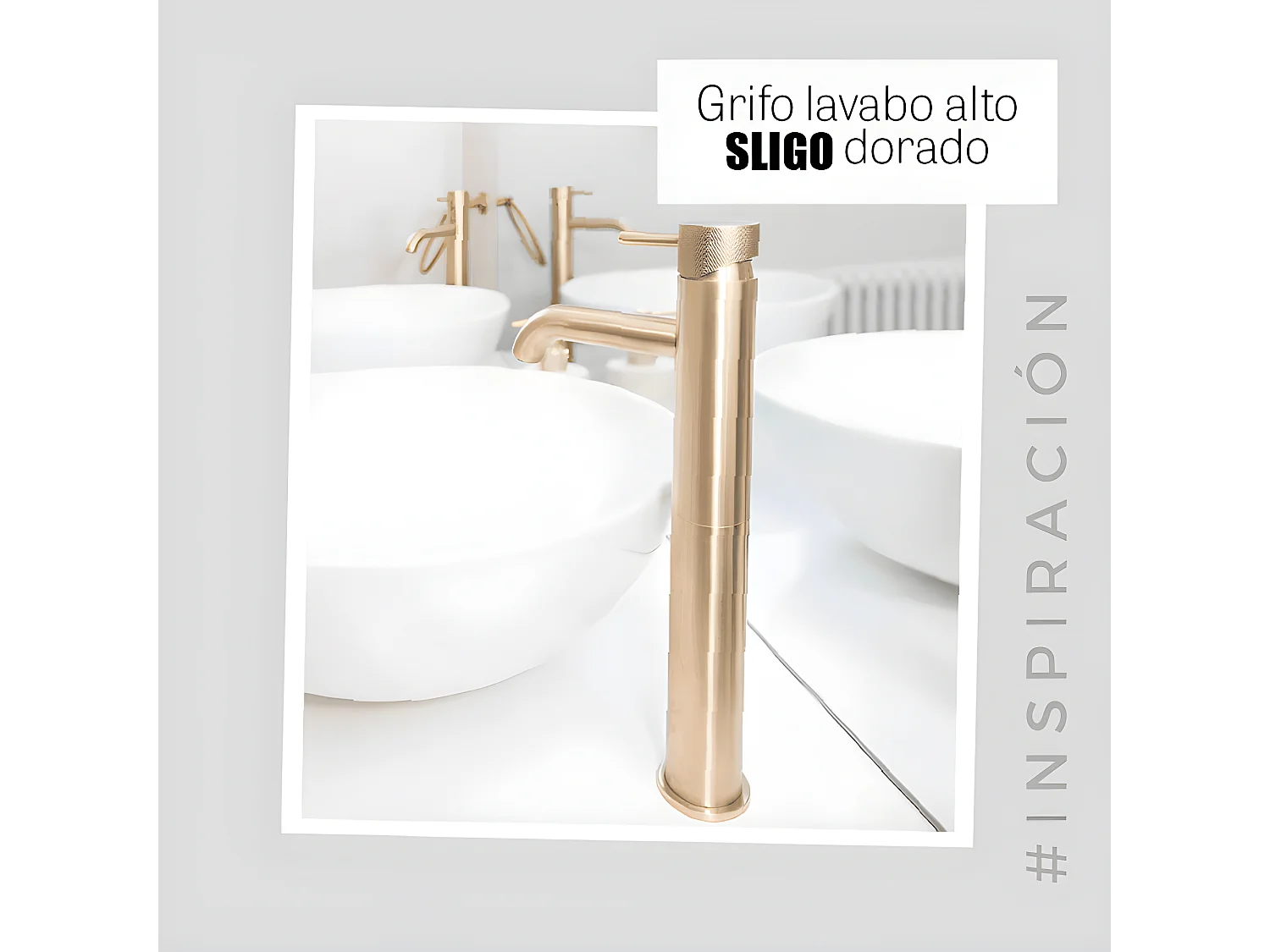 Grifo lavabo alto SLIGO dorado envejecido