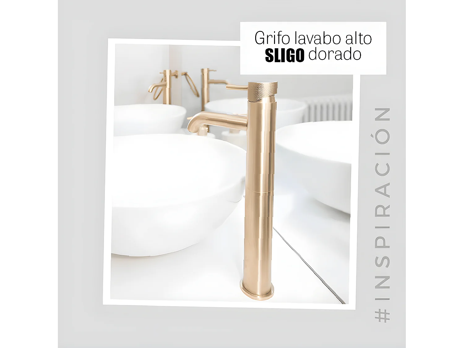 Grifo lavabo alto SLIGO dorado envejecido