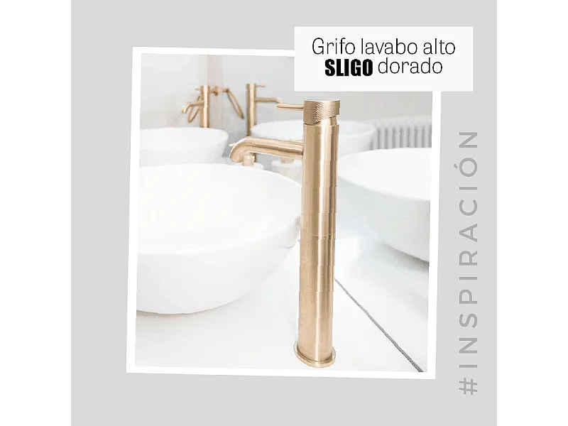 Grifo lavabo alto SLIGO dorado envejecido