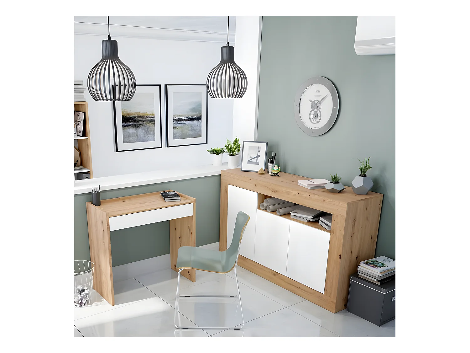 Anrichte mit 3 Türen und einem Aufbewahrungsfach L139 cm - Baltik