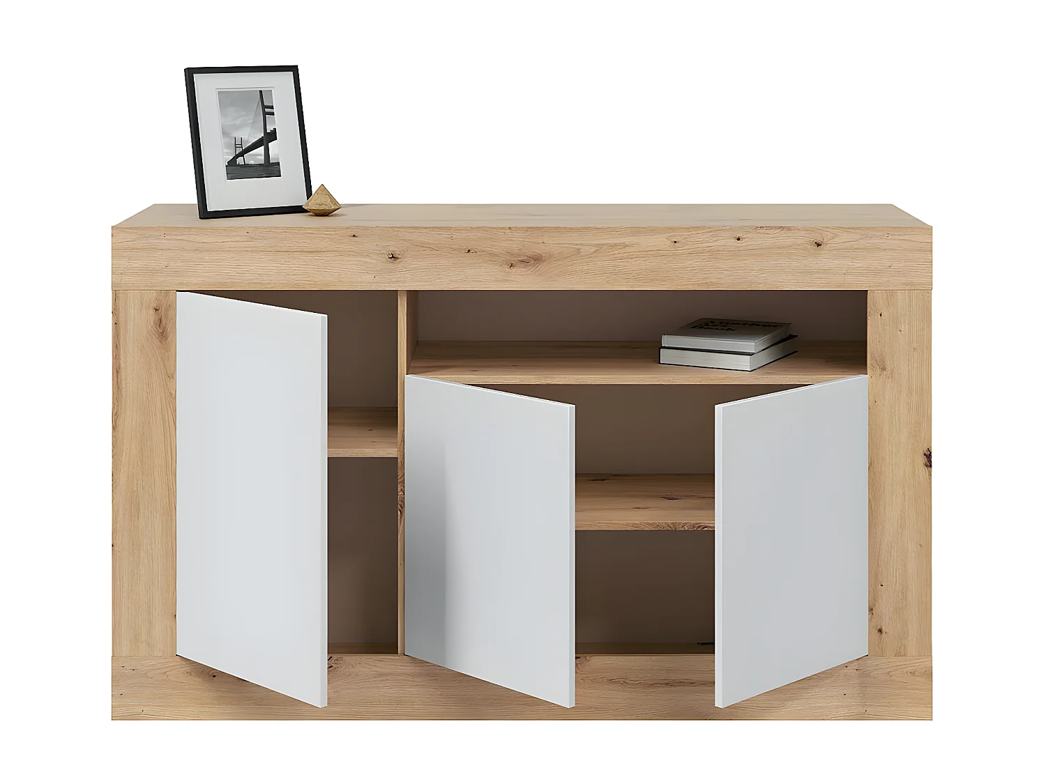 Buffet 3 portes et un compartiment de rangement L139 cm - Baltik