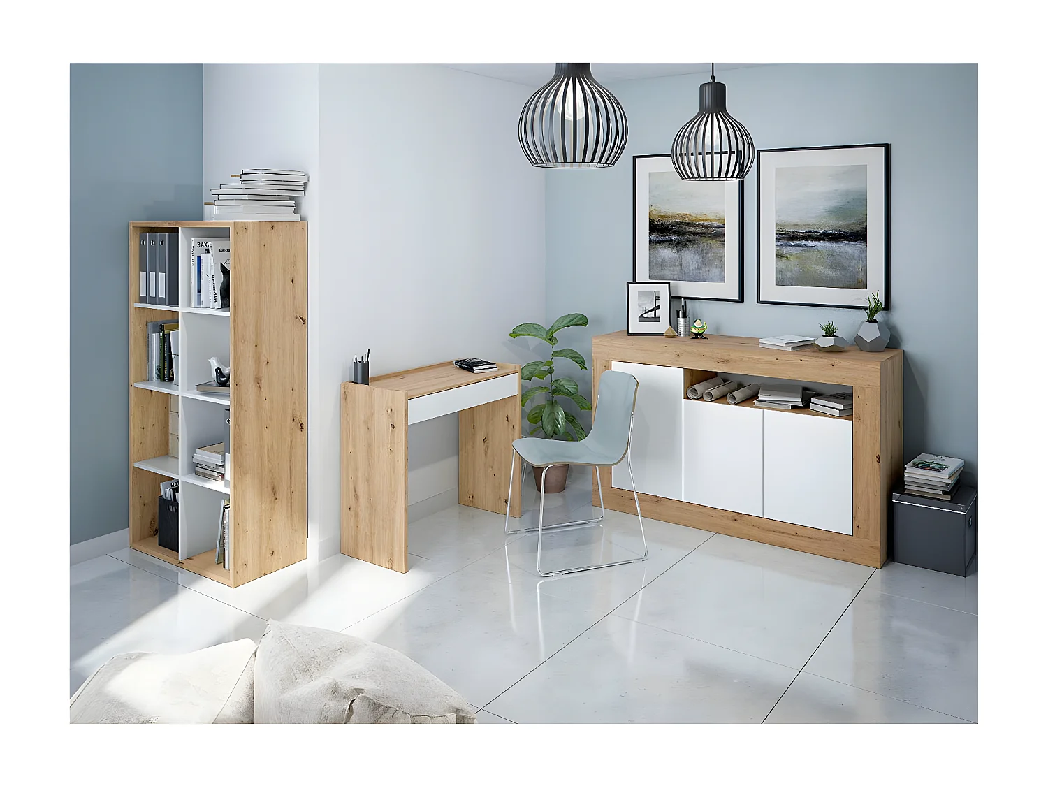 Buffet 3 portes et un compartiment de rangement L139 cm - Baltik
