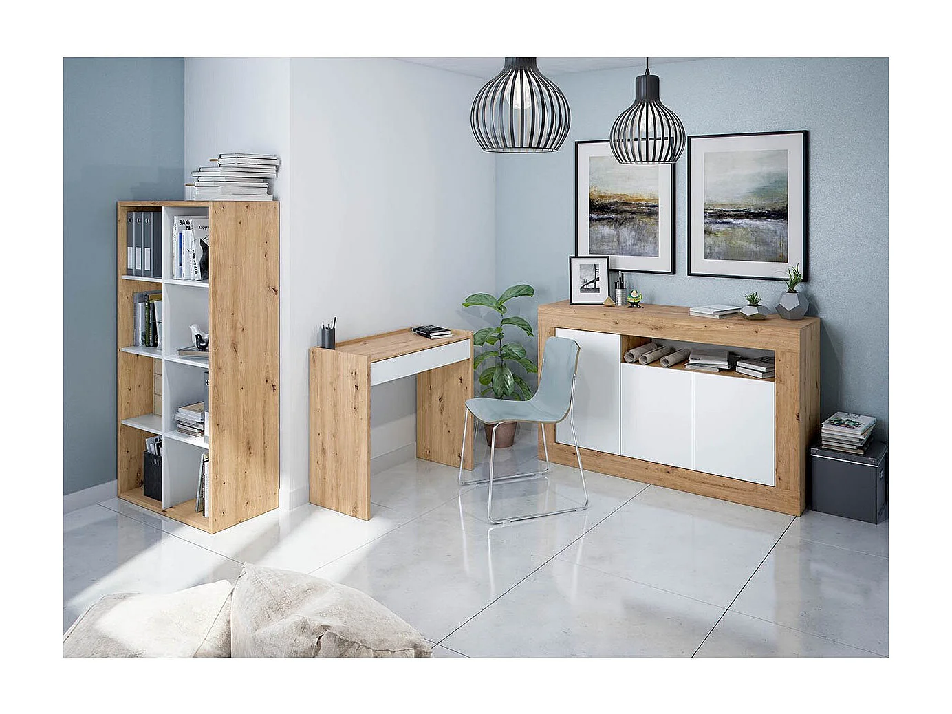 Buffet 3 portes et un compartiment de rangement L139 cm - Baltik