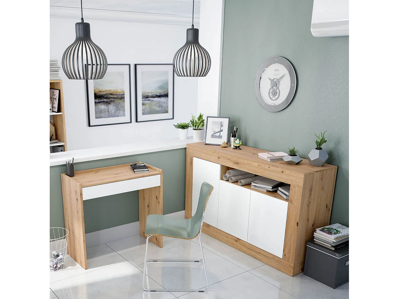 Buffet 3 portes et un compartiment de rangement L139 cm - Baltik