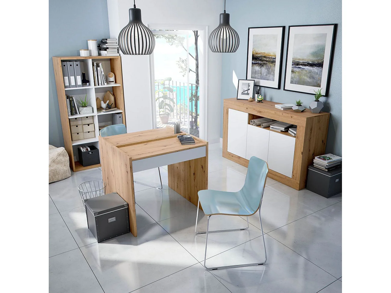 Buffet 3 portes et un compartiment de rangement L139 cm - Baltik