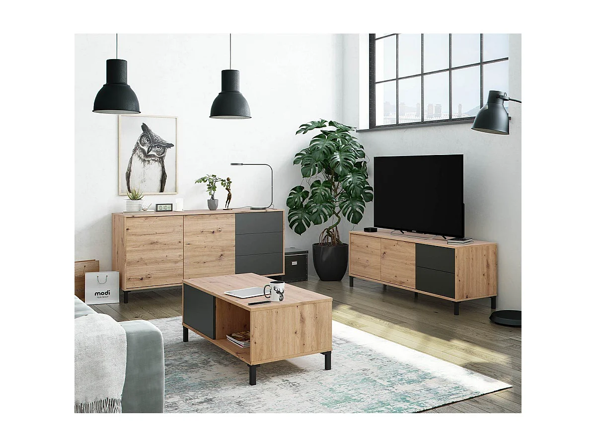 Buffet 2 portes et 3 tiroirs Brooklyn - L154cm