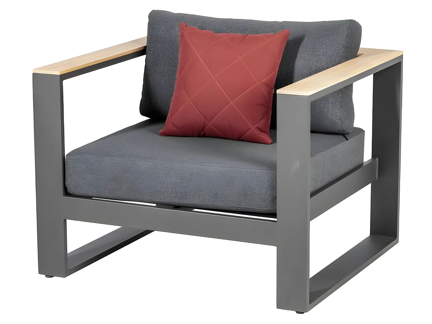 Salon de jardin Emperia 5p en aluminium et acacia Hespéride