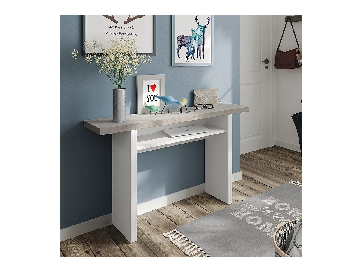 Table Extensible Système d'Ouverture en Livre de 35 à 70 cm Tavolo - L120 cm