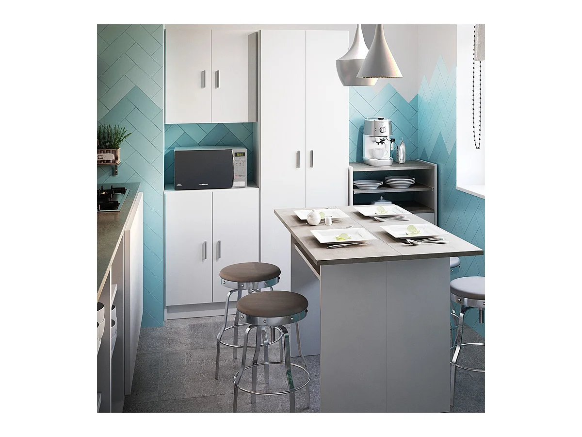 Table Extensible Système d'Ouverture en Livre de 35 à 70 cm Tavolo - L120 cm