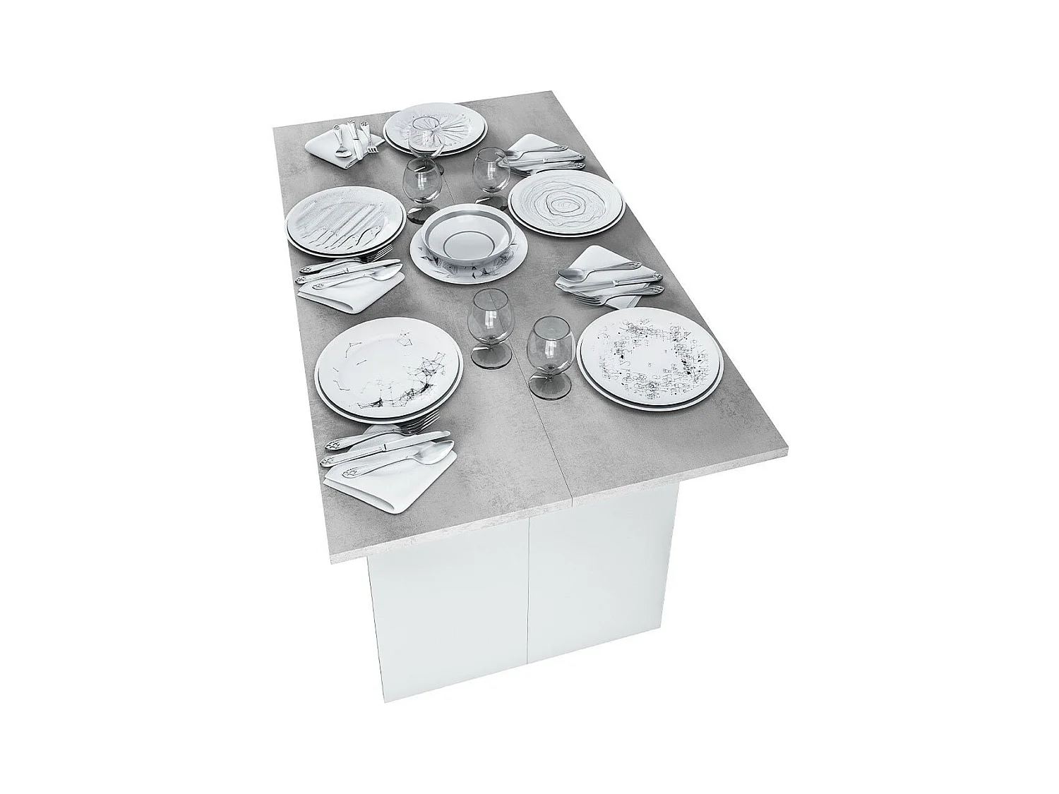 Table Extensible Système d'Ouverture en Livre de 35 à 70 cm Tavolo - L120 cm