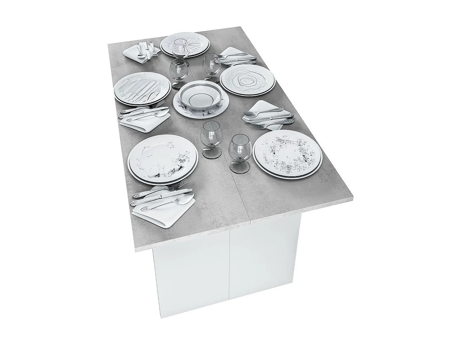 Table Extensible Système d'Ouverture en Livre de 35 à 70 cm Tavolo - L120 cm