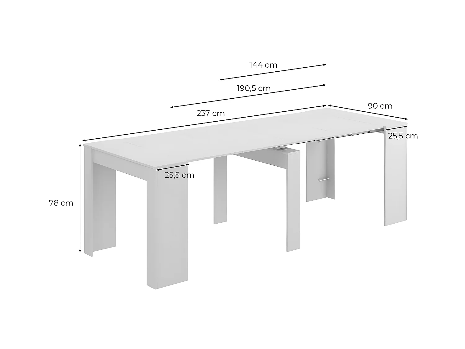 Tavola estensibile multifunzione - L90/237 cm - Consola