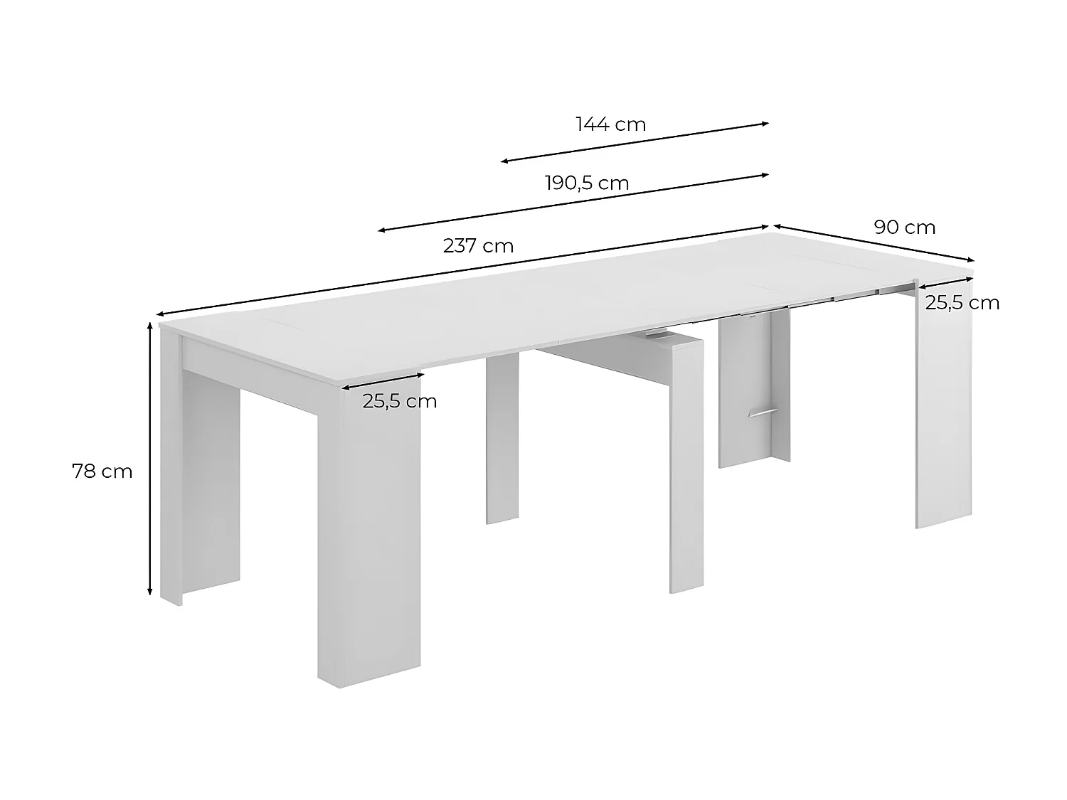 Mesa extensible multifunciones - L 90/237 cm - Consola