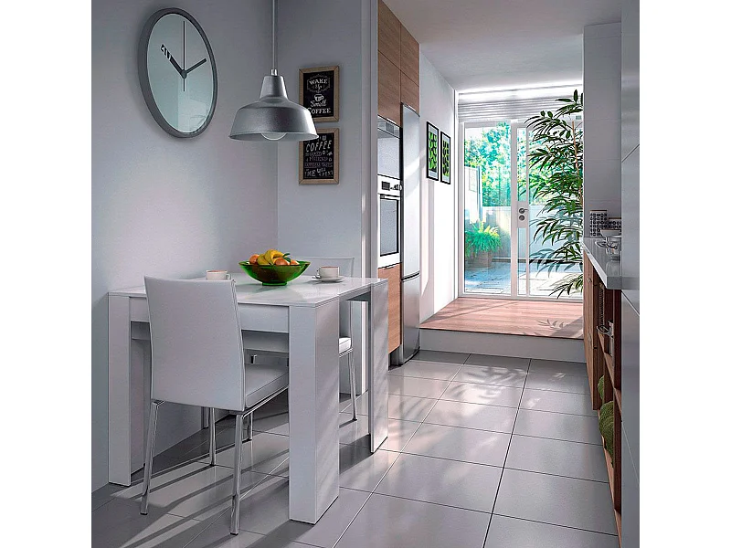 Mesa de consola extensível Kendra Blanco