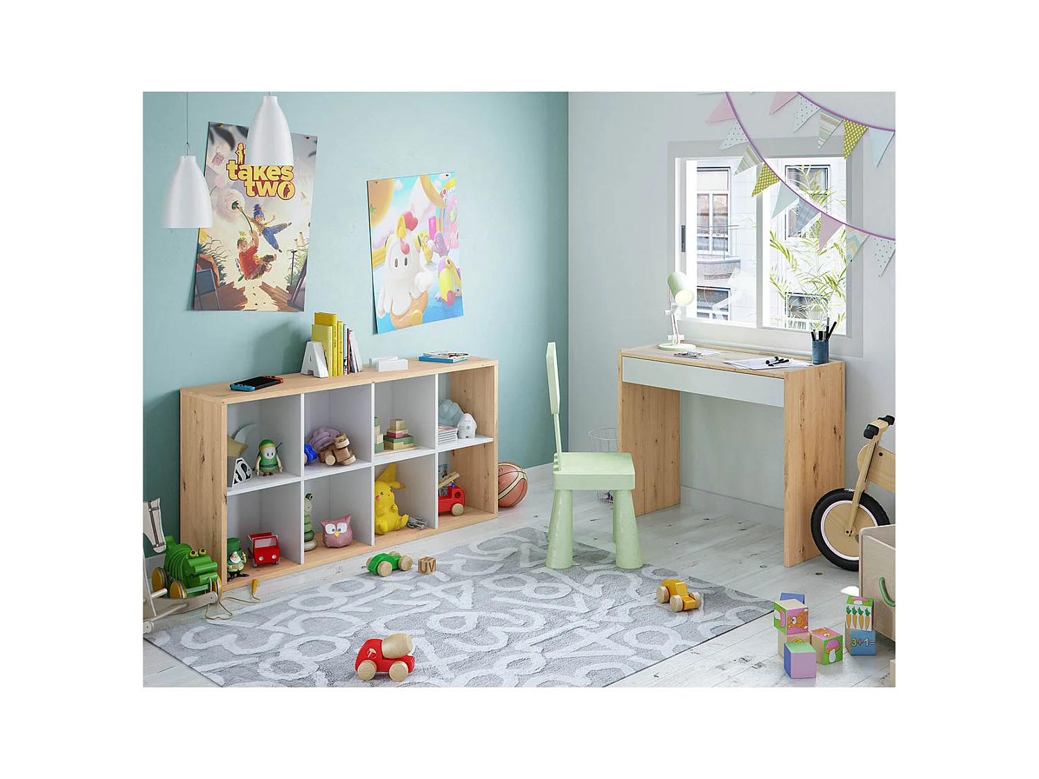 Estantería con 8 compartimentos - L72 cm