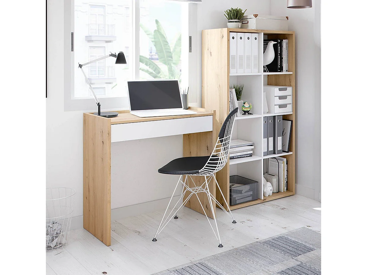 Noa 8 Prateleiras Carvalho Nodi Branco Artik Estilo Nórdico