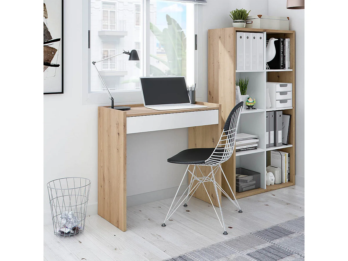 Noa 8 Prateleiras Carvalho Nodi Branco Artik Estilo Nórdico