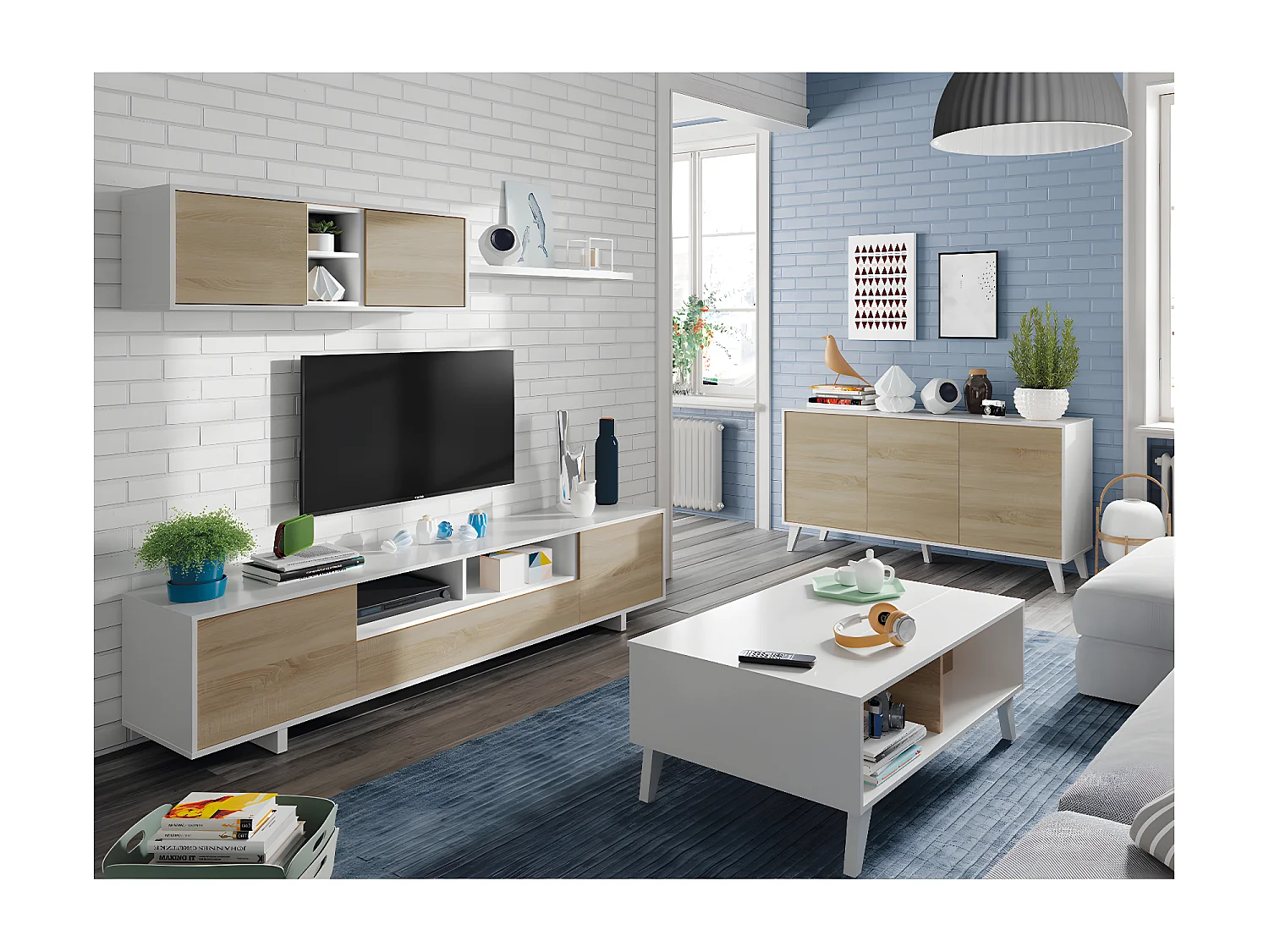 Tavolino con piano parzialmente sollevabile - L100 cm - Zaiken Plus