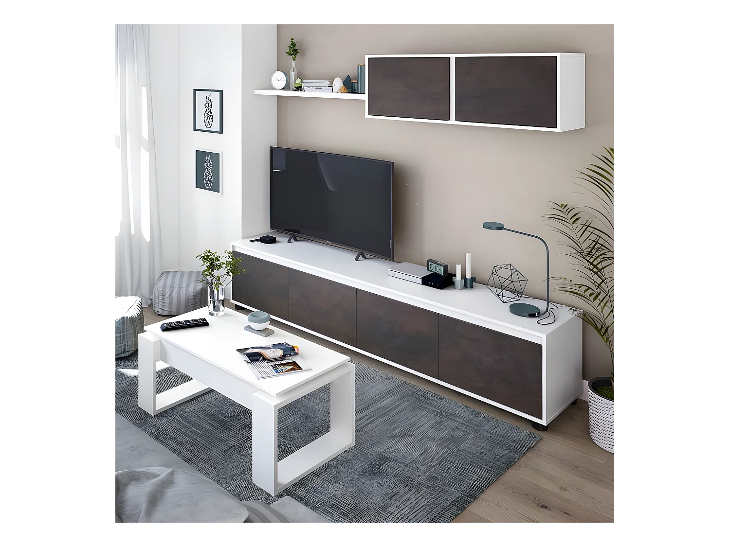 Design Couchtisch mit hochklappbarer Tischplatte L102 cm - Ciara