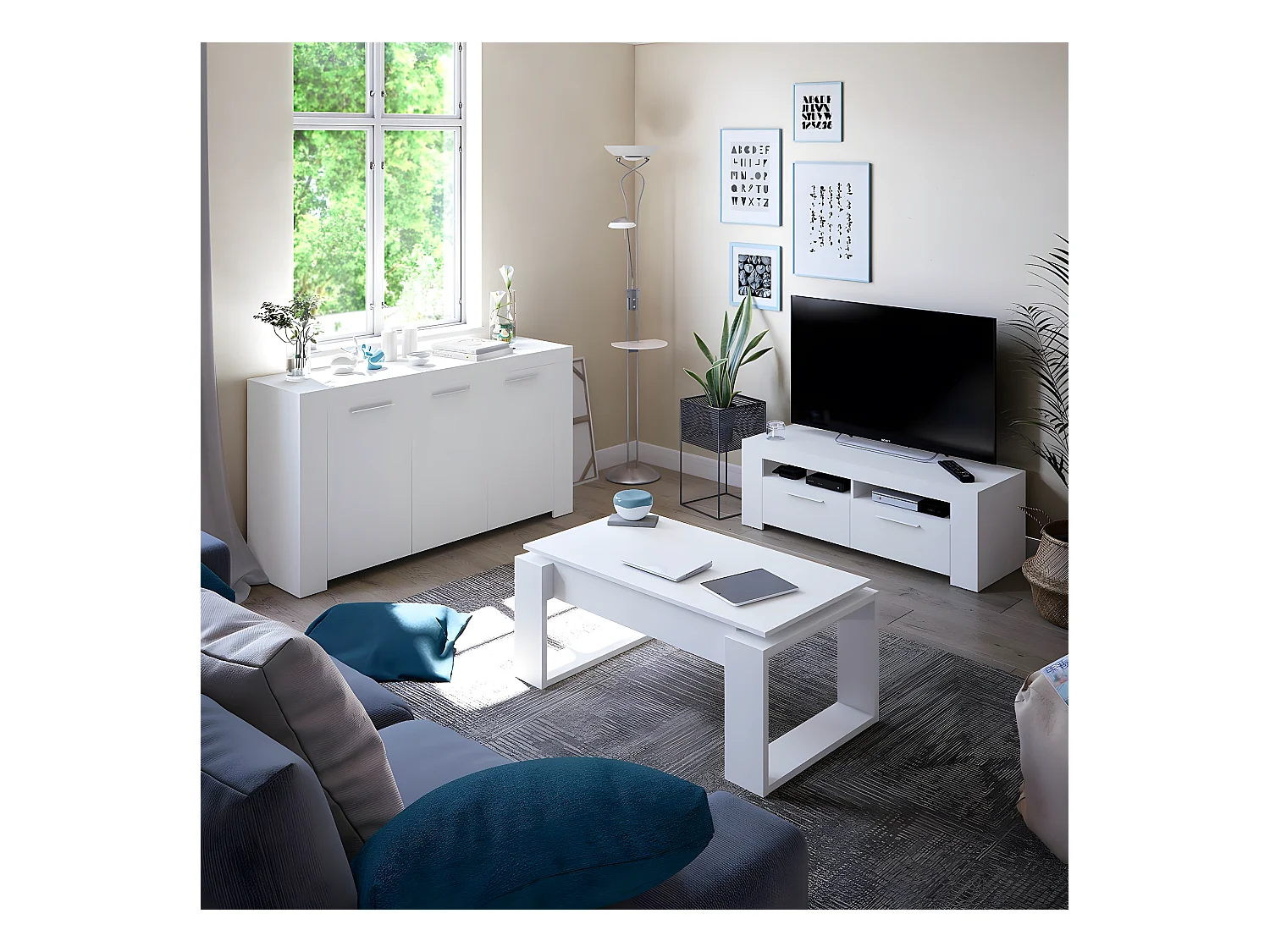 Salontafel met opklapbaar blad - L102 cm - Ciara