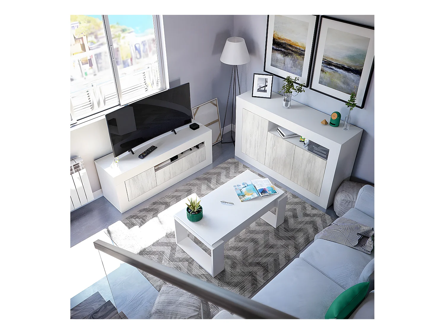 Salontafel met opklapbaar blad - L102 cm - Ciara