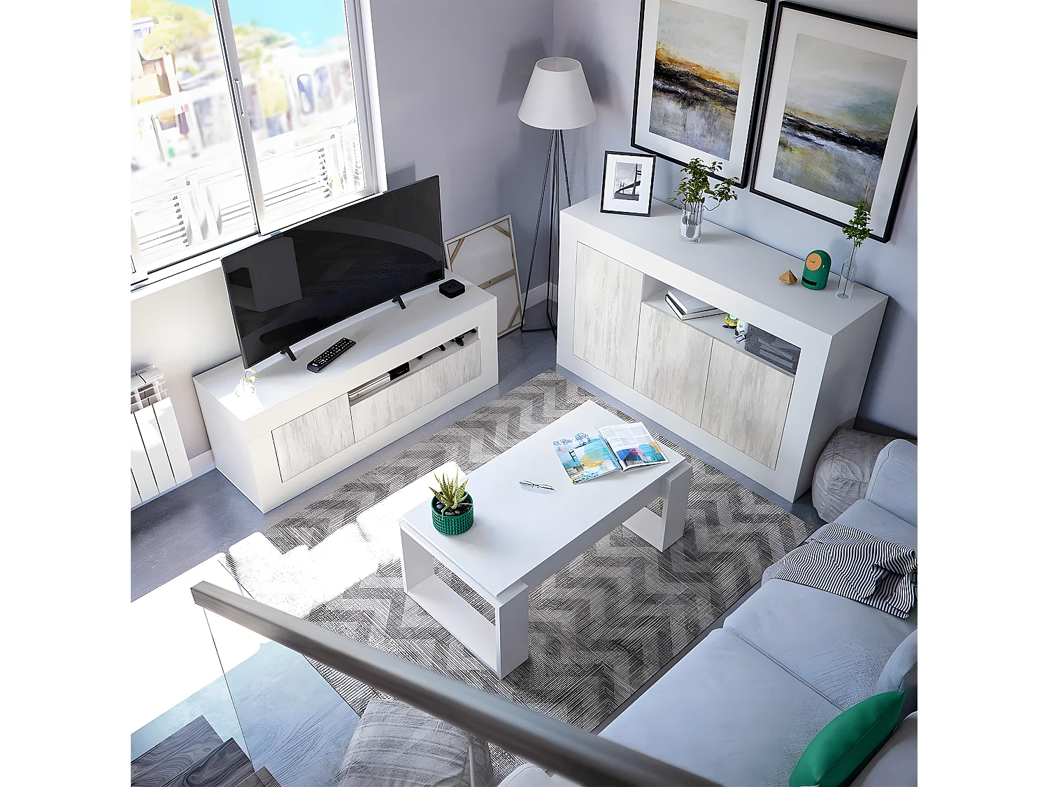 Table basse design à plateau relevable L102 cm - Ciara